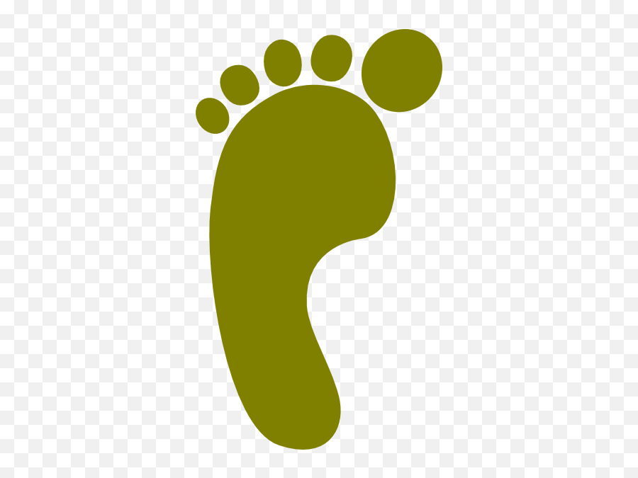 Bare Footprint Left Olive Clip Art At Clker - Clip Art Library Circle Emoji,Footprint Emoji