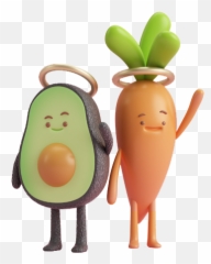 Clipart Vegetables Avocado - Food Characters Transparent 3d Cartoon Vegetables Emoji,Avacado Emoji
