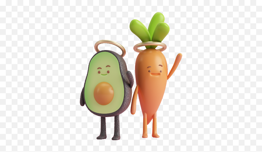 Clipart Vegetables Avocado - Food Characters Transparent 3d Cartoon Vegetables Emoji,Avacado Emoji