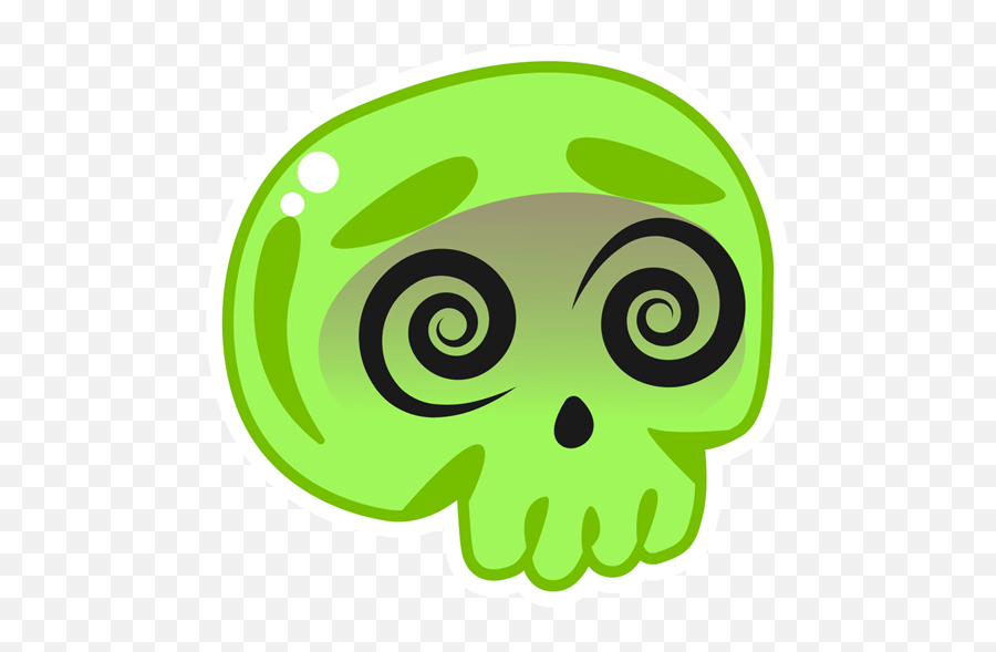 Skull Emoji Puke Sticker - Illustration,Emoji Skull