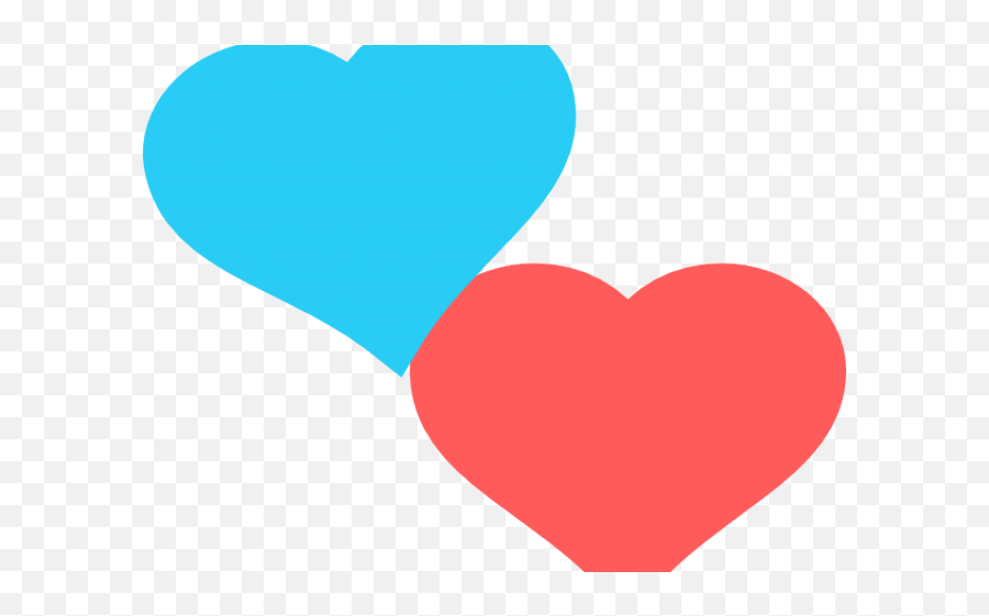 Original - Red And Blue Heart Png Emoji,2 Hearts Emoji