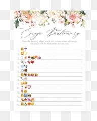 Blush Bridal Emoji Pictionary Game Printable - Bridal Shower Emoji Game,Spring Emojis