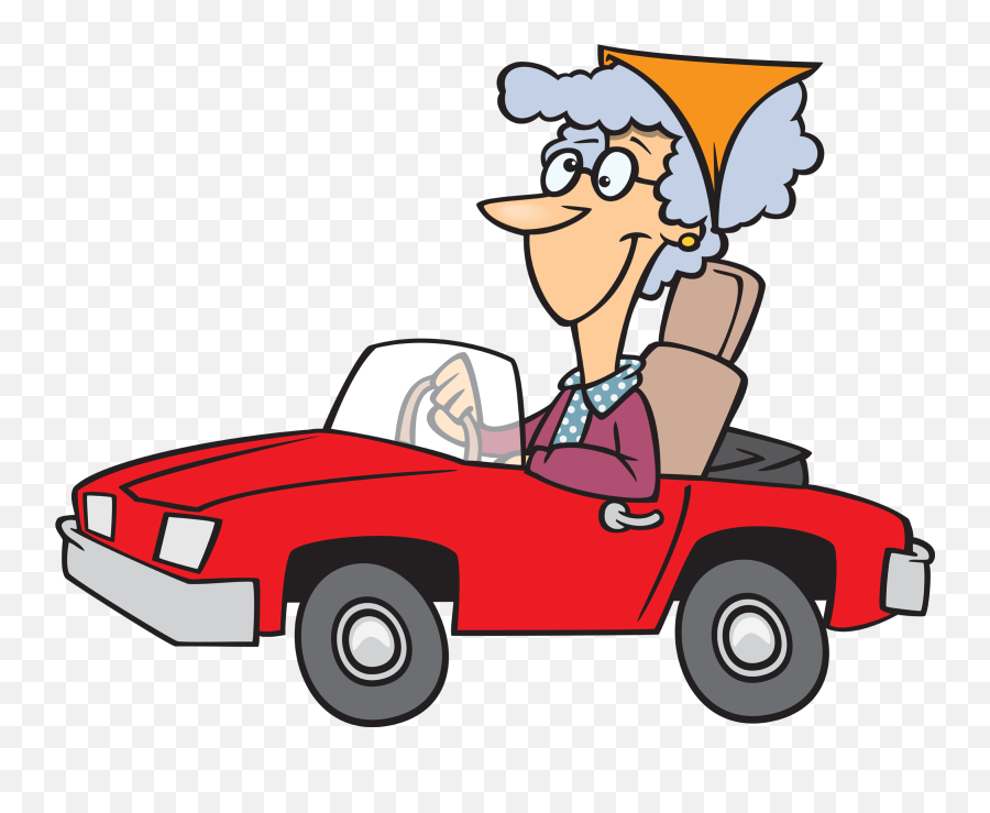 Old Lady Driver Cartoon Clipart - Full Size Clipart Clip Art Emoji,Old Lady Emoji