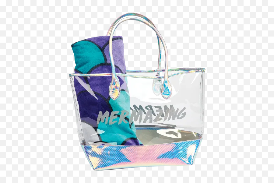Mermaizing Clear Tote Bag - Holographic Clear Tote Bag Emoji,Emoji Tote Bag