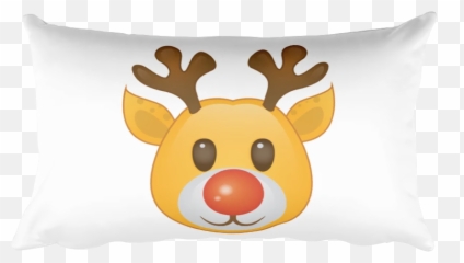 Holiday Rudolph Emoji Rectangular Stuffed Pillow - Cushion