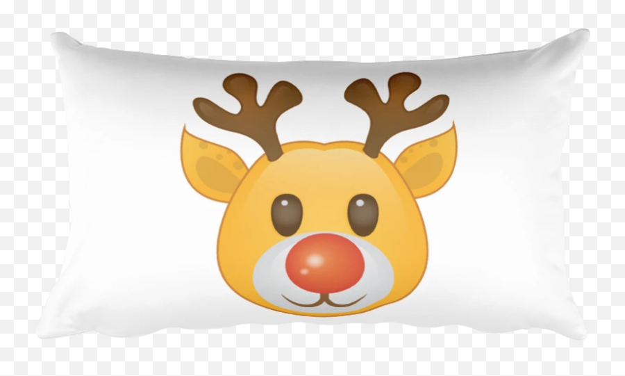 Holiday Rudolph Emoji Rectangular Stuffed Pillow - Cushion,Holiday Emoji
