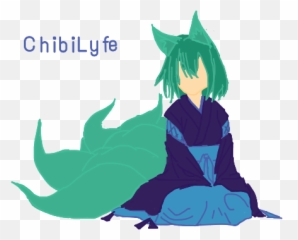 Nekogirl Foxgirl Fox Greenhair Fox - Cartoon Emoji,Kimono Emoji