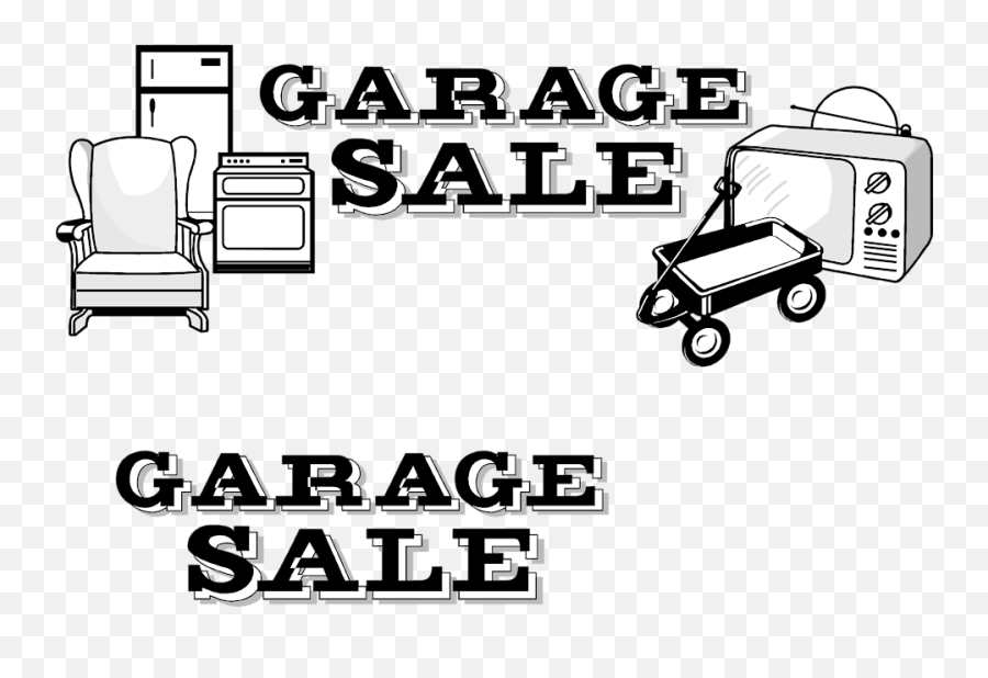 Garage Sale Free A Garage Sale Clipart - Garage Sale Clipart Black And White Emoji,Garage Emoji