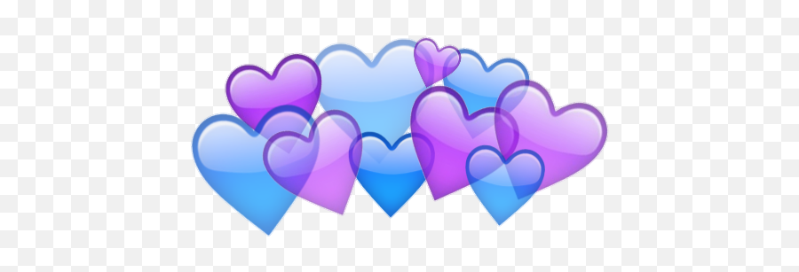 Iphone Emoji Sticker Heart Blue Purple - Heart,Purple Emoticons