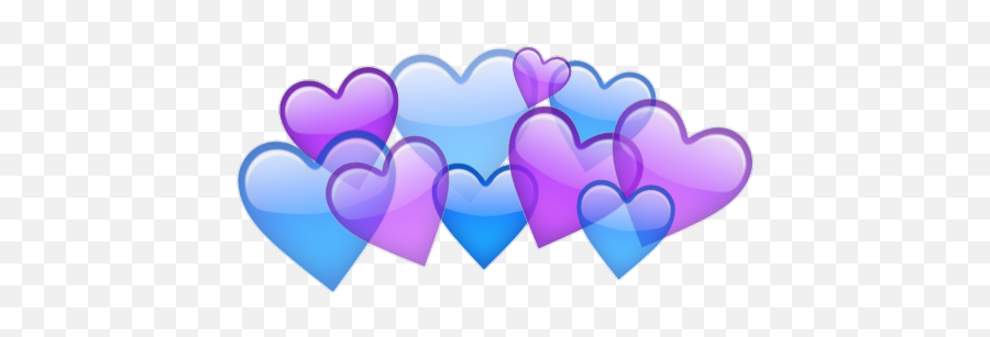 Iphone Emoji Sticker Heart Blue Purple Heart Purple Emoticons Free 