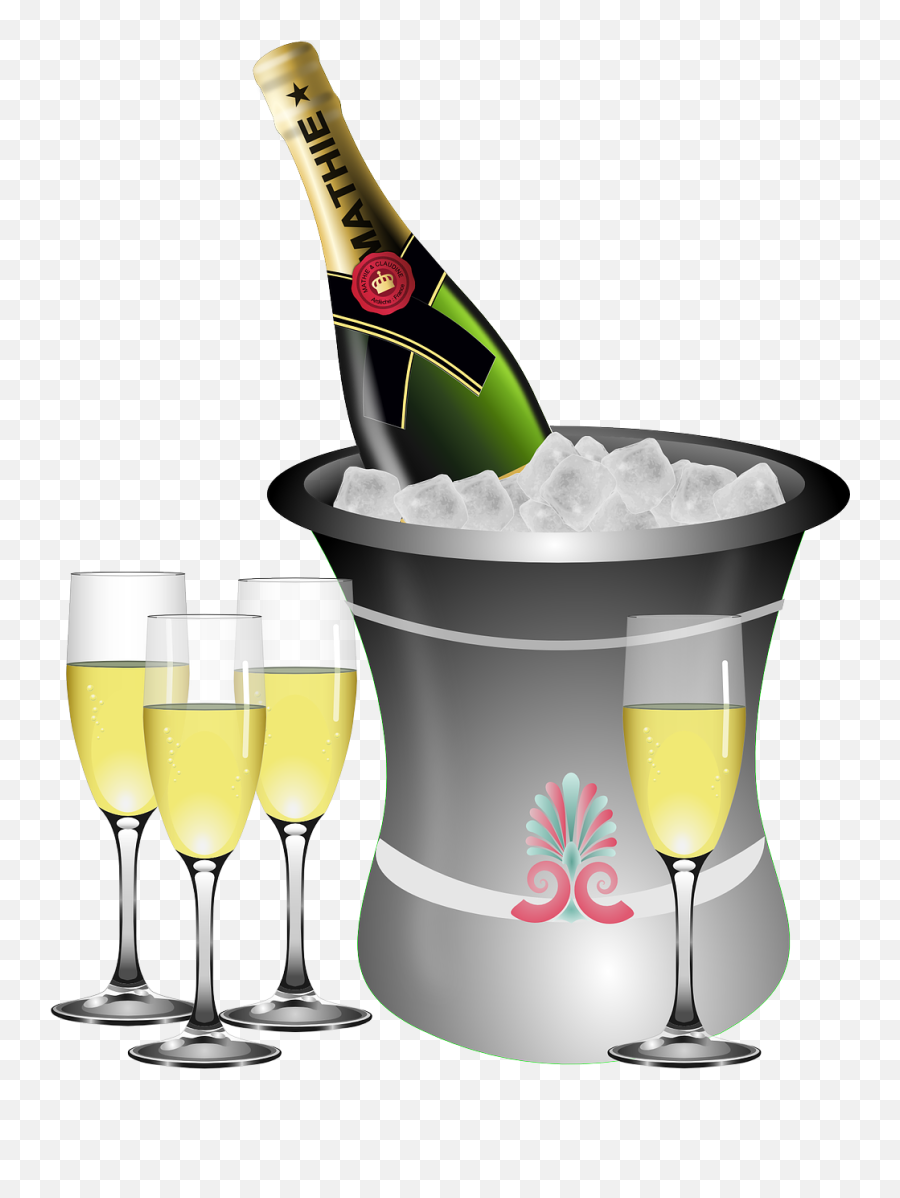 Anniversary Sparkling Wine Bottle Bucket Celebration - New Years Eve Champagne Clipart Emoji,Emoji Party Favors