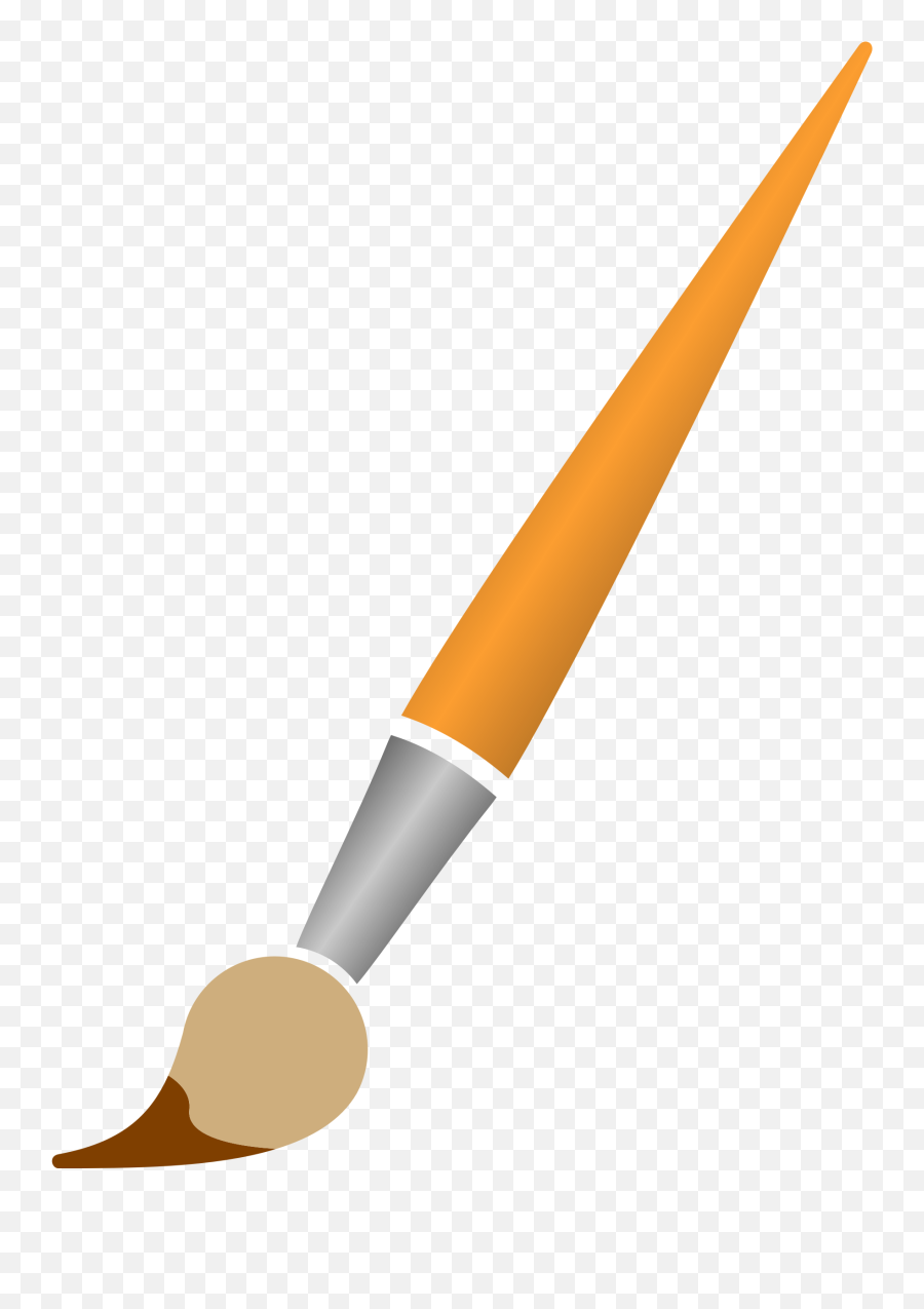 Brown Paint Brush Clipart - Clipart Paint Brush Png Emoji,Paintbrush Emoji