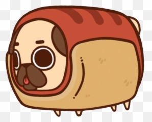 Cute Kawaii Dog Pug Hotdog Animal Nature Food Yummy Fat - Dogs Pugs Kawaii Emoji,Chubby Emoji