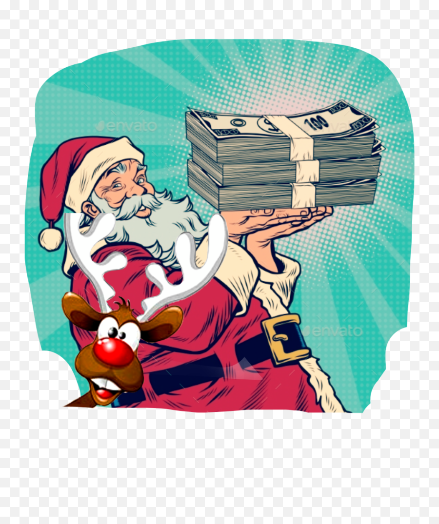 Santa Claus And Money Clipart - Full Size Clipart 3350219 Santa Claus Emoji,Santa Emoji Png