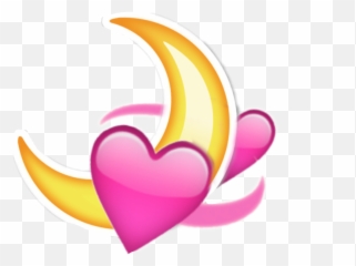 Moon Emoji Png - Heart And