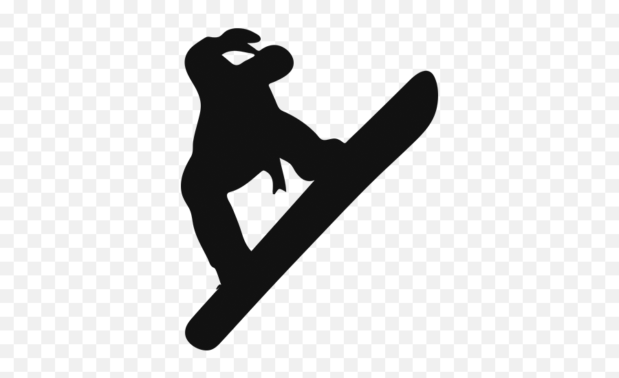 Hand Cartoon Clipart - Snowboard Silhueta Emoji,Snowboard Emoji