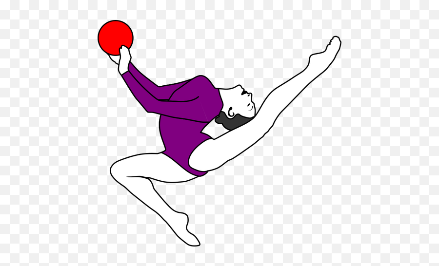 Performer With A Red Ball Vector Image - Desenhos De Ginastica Rítmica Emoji,Flag Tennis Ball Emoji