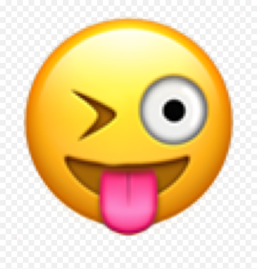 Wink Wideeye Eye Blink Smile Toungue Mouth Cute Emoji - Wink Face Emoji Png,Wide Eye Emoji