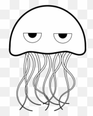 Jellyfish Vector Drawing - Outlines Of Cartoon Animals Emoji,Fox Emoji