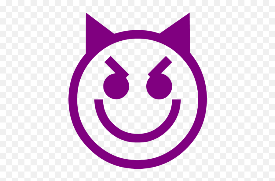 Purple Emoticon 14 Icon - Good Vs Evil Social Media Emoji,Purple Emoticon