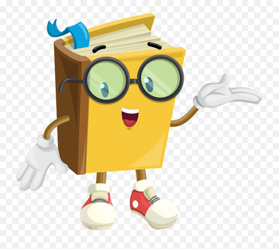 Book Character Glasses - Animated Books Clip Art Emoji,Paper Boy Emoji