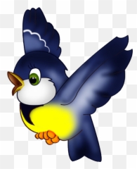 Blue Bird Clipart - Flying Transparent Emoji