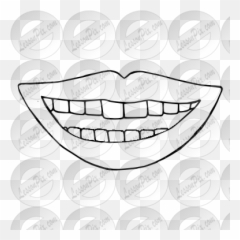 Teeth Outline For Classroom Therapy - Clip Art Emoji,Tooth Emoticon