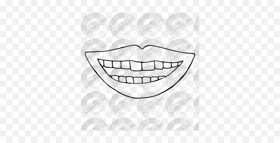 Teeth Outline For Classroom Therapy - Clip Art Emoji,Tooth Emoticon
