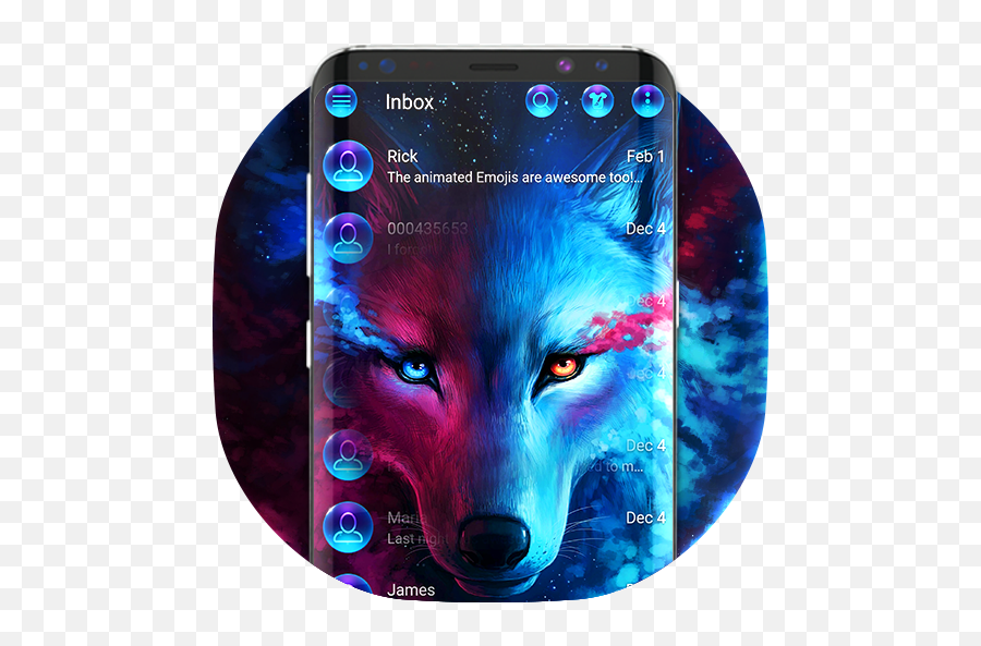 Download Galaxy Wolf Sms For Android Myket - Murales Pintados A Lobos Emoji,S5 Emojis
