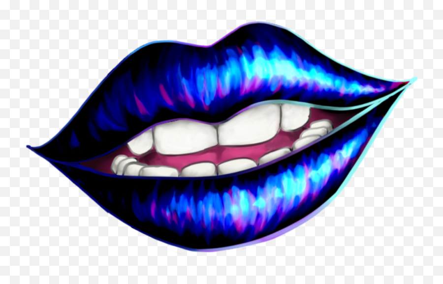 Pin - Transparent Neon Lips Png Emoji,Lip Emoticons