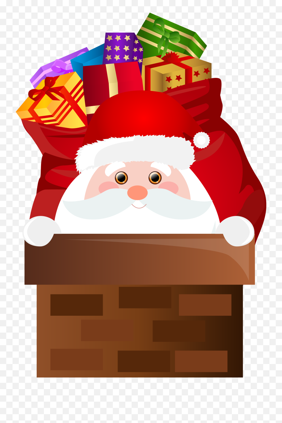 Santa Claus Christmas Clip Art - Clip Art Santa Chimney Santa Claus Chimney Png Emoji,Christmas Hat Emoji