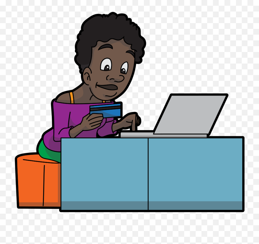 Cartoon Black Woman Shopping Online - Black Woman Shopping Emoji,Hand Job Emoji