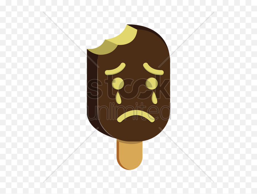 Crying Ice Cream Emoticon Vector Image - Angry Ice Cream Emoji,Sob Emoji