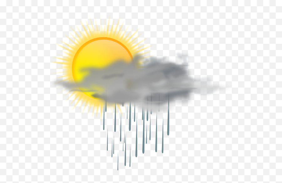 Sun And Rain Clouds Clipart - Sun And Rain Art Emoji,Rain And Sun Emoji