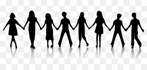 Silhouette Holding Hands Child Clip Art - Group Emoji
