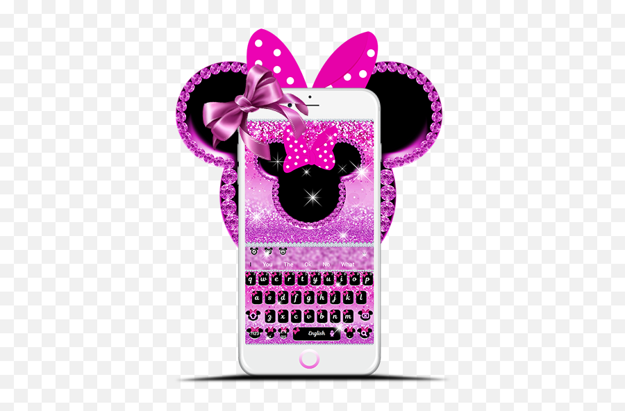 Cute Minny Pink Bowknot Keyboard Theme - Heart Emoji,Minnie Mouse Emoji For Iphone