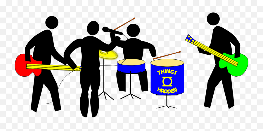 Band Drum Guitar Music Pedestrian - Music Ensemble Clipart Png Emoji,Drum Roll Emoticon
