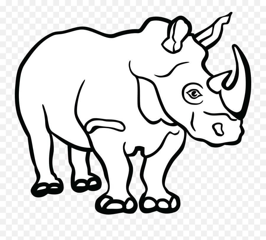 Rhino Clipart Black And White - Rhinoceros Clip Art Black And White Emoji,Rhino Emoji