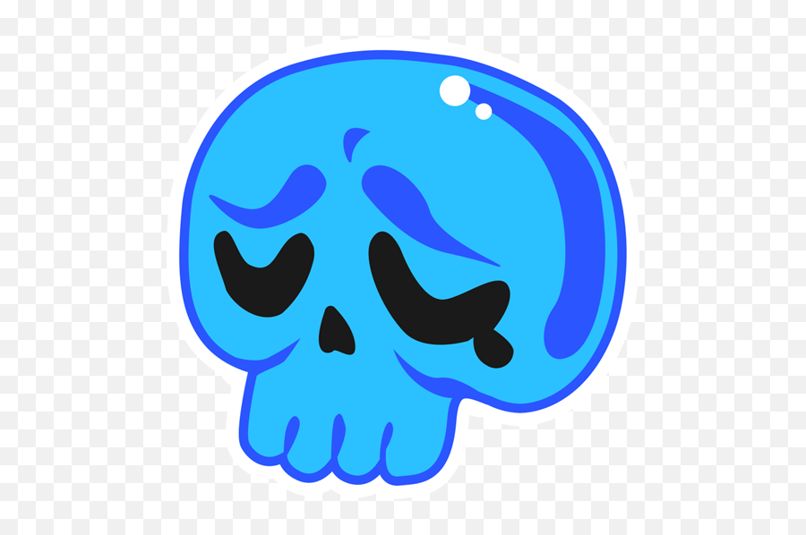 Skull Emoji Sad Sticker - Clip Art,Emoji Skull