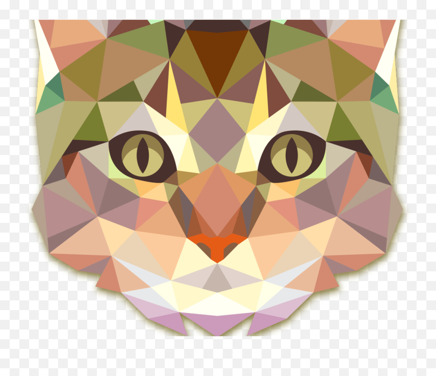 Createdprototype Geometric Cat Face Clipart - Large Size Png Triangle Animals Emoji,Catface Emoji