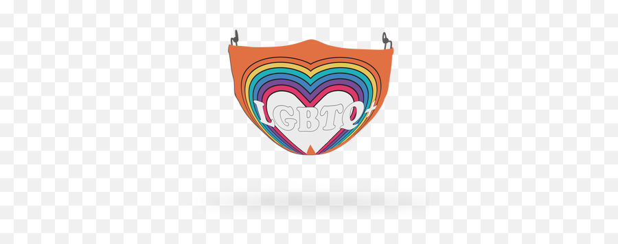 Custom Printed Face Coverings - Rainbow And Pride Theme Face Vertical Emoji,Pride Heart Emoji