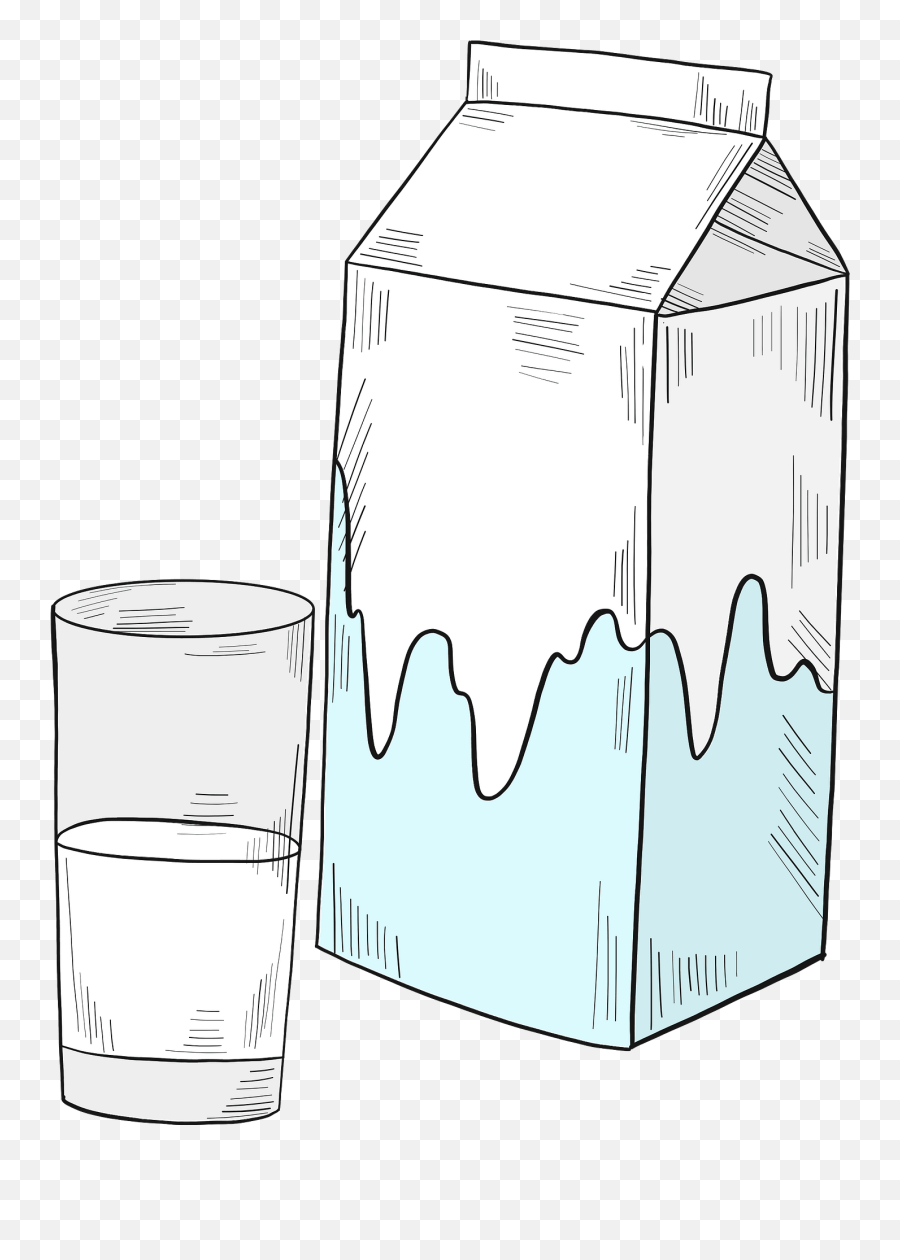 Glass And Carton Of Milk Clipart - Cylinder Emoji,Milk Carton Emoji