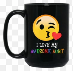 I Love My Awesome Aunt Emoji Heart Tshirt 15 Oz - Beer Stein