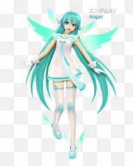 Hatsune Miku Angel Outfit Emoji,Rainbow Emoji