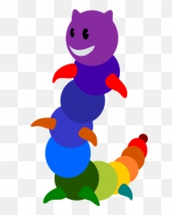 Free Close - Rainbow Caterpillar Cartoon Emoji