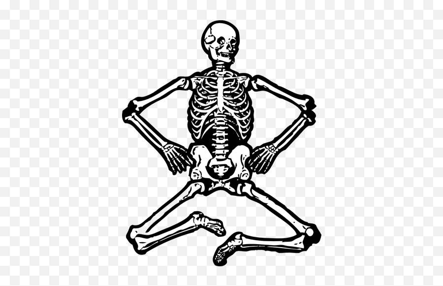 Sitting Skeleton Vector Graphics - Human Skeleton Clipart Emoji,Turtle Skull Emoji