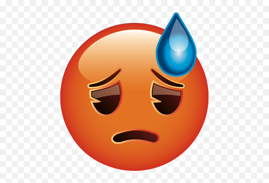 Downcast Face With Sweat Variant Orange - Faces Downcast Emoji,Sweat Droplets Emoji