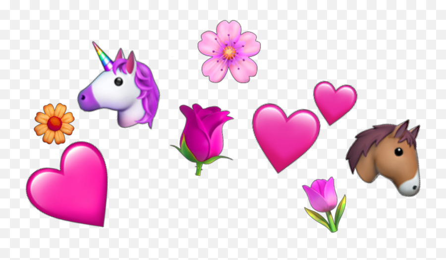 Emoji Horse Flowers Red Click Night - Heart,Night Horse Emoji