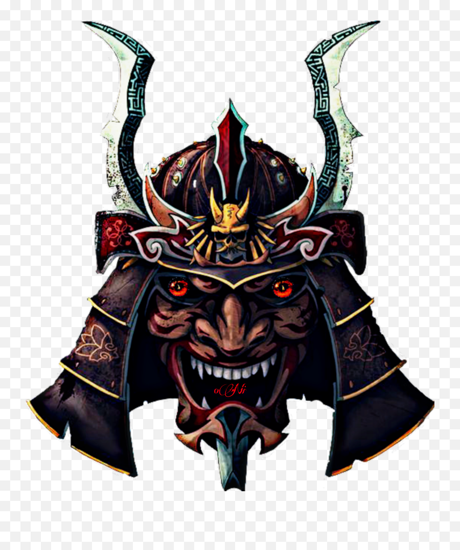 Oni - Oni Mask Samurai Emoji,Oni Emoji