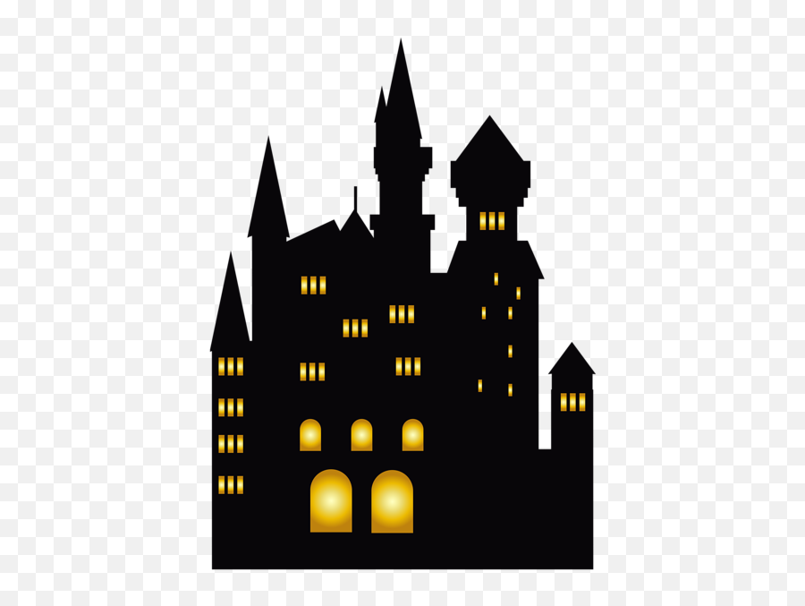 Halloween Haunted House Png 11 - Castle Clip Art Png Black Emoji,Flag Castle Emoji